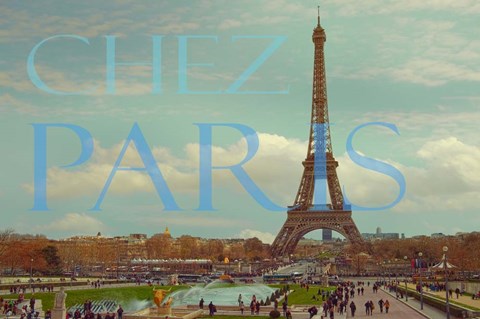 Framed Chez Paris with Eiffel Tower Print