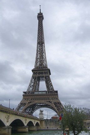 Framed Eiffel Tower and Pont d&#39;Iena Paris Print