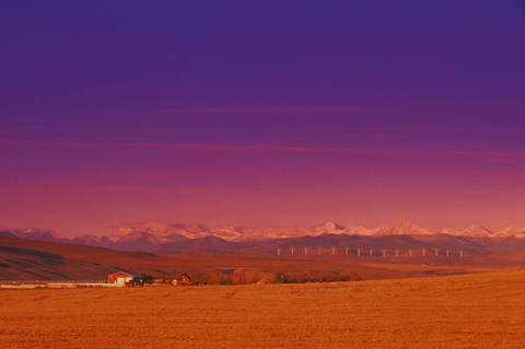 Framed Purple Sky Over the Farm Print