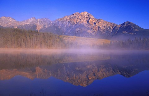 Framed Mountain Reflection with Fog Print