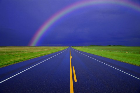 Framed Rainbow Over the Road Print