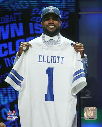 Framed Ezekiel Elliott 2016 NFL Draft #4 Draft Pick Print