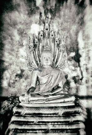 Framed Silver Buddha Print