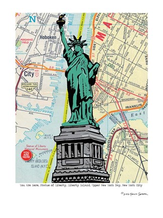 Framed Statue of Liberty - NYC Print