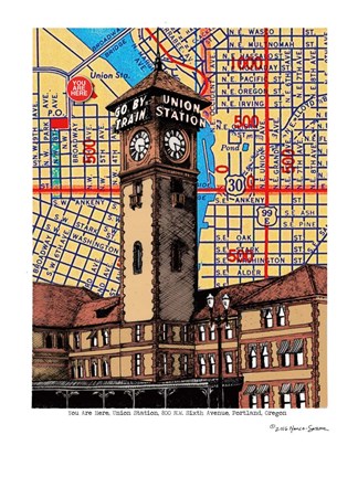 Framed Union Station Portland Print