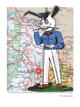 Framed Harvey Rabbit Reedville, Oregon Print