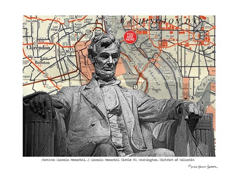 Framed Abraham Lincoln Memorial Washington DC Print