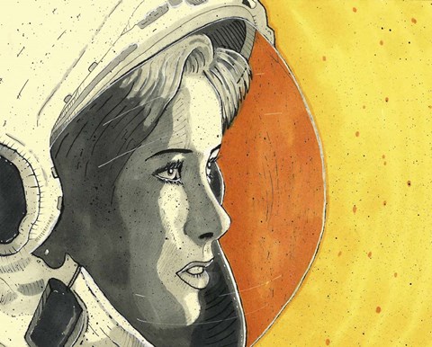 Framed Lady Astronaut Print