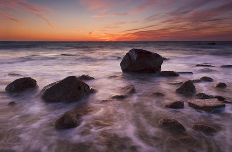 Framed Rocks On Silky Water Print