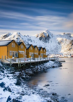 Framed Yellow Cabins - Vertical Print