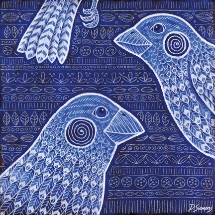 Framed Big Blue Birds Print