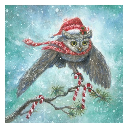 Framed Owl Be Home for Christmas! Print