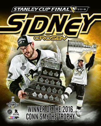 Framed Sidney Crosby 2016 NHL Conn Smythe Trophy Winner Portrait Plus Print