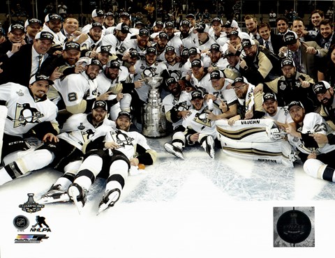 Framed Pittsburgh Penguins Celebration on Ice Game 6 of the 2016 Stanley Cup Finals Print