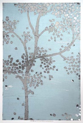 Framed Metallic Tree II - Metallic Foil Print