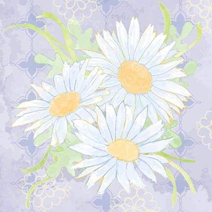 Framed Daisy Patch Serenity II Print