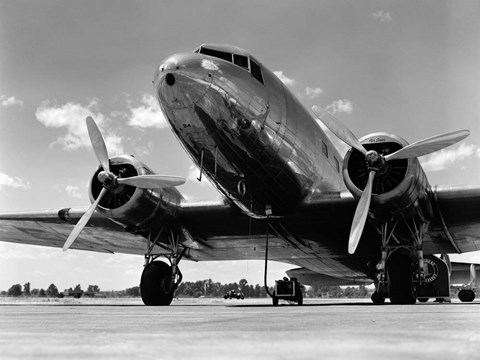 Framed 1940s Passenger Airplane Print