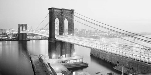 Framed Brooklyn Bridge from Manhattan side, NYC Print