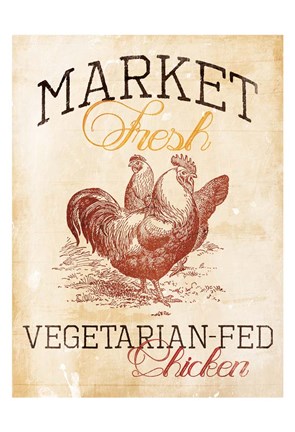 Framed Vegetarian Fed Chicken Print