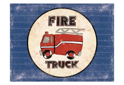 Framed Fire Truck Blues Print