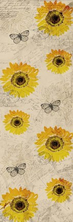 Framed Vintage Sunflowers Print