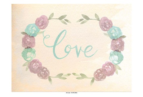 Framed Flowered Love Print