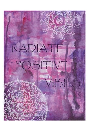 Framed Purple Radiate Positive Vibes Print