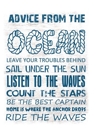 Framed Advice From The Ocean 1 Print