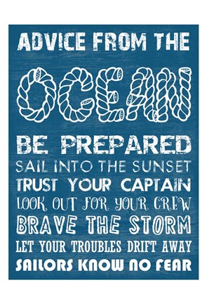 Framed Advice From The Ocean 2 Print