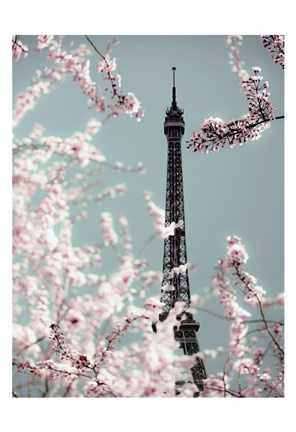Framed Spring Eiffel Pastel Print