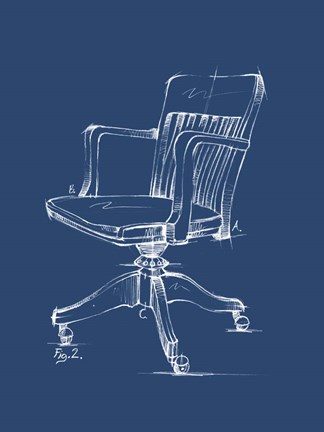 Framed Office Chair Blueprint II Print