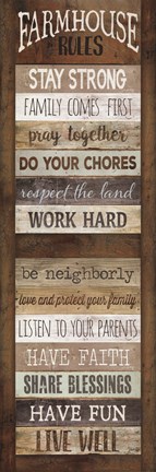 Framed Farmhouse Rules Shutter Print