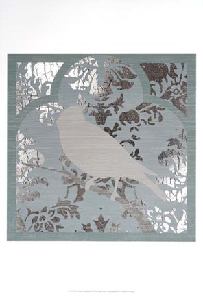 Framed Trellis Songbird II - Metallic Foil Print