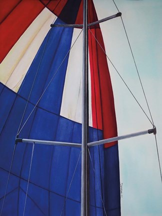 Framed Red, White and Blue Spinnaker Print