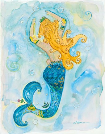 Framed Goldie Mermaid Print