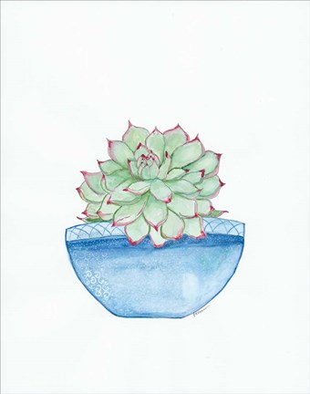 Framed Blue Cactus Print