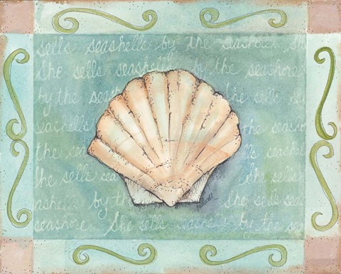 Framed Scallop Seashell Print