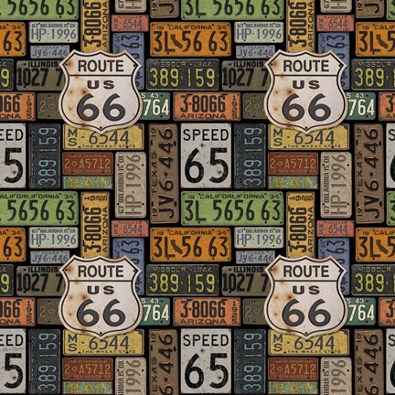 Framed Route 66 -  Black II Print