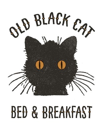 Framed Old Black Cat Print