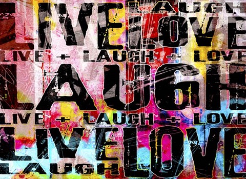 Framed Live Love Laugh Landscape Print