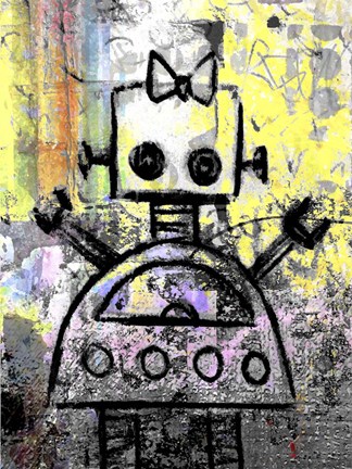 Framed Girl Robot Color Print
