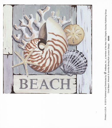 Framed Coral Beach Print