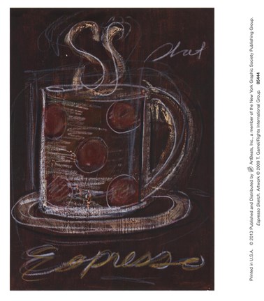 Framed Espresso Sketch Print
