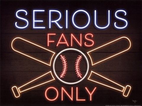 Framed Neon Baseball Fans Print
