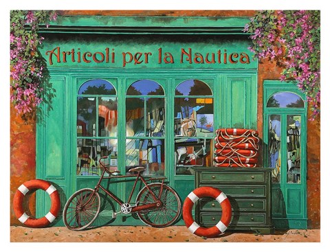 Framed La Bicicletta Rossa Print