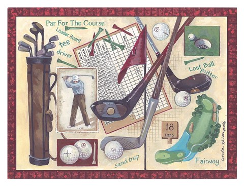 Framed Golf Clubs I Print