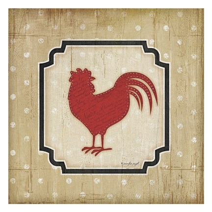 Framed Country Rooster II Print