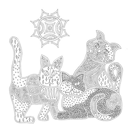 Framed Calico Cats Print