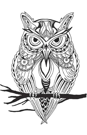 Framed Mean Owl Print