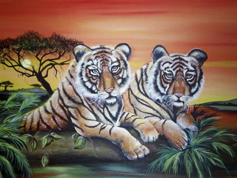 Framed Tigers Print